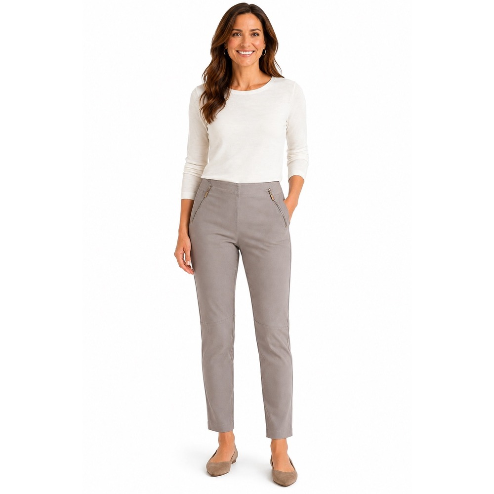 Cynthia Rowley Gray Pull-On Slim Ankle Pants Women's Size Medium Stretch Casual‎ - Picture 2 of 5